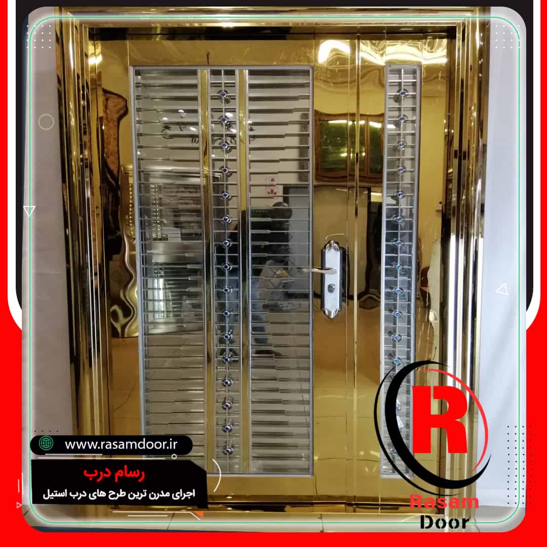درب ضد سرقت استیل و شیشه لوکس