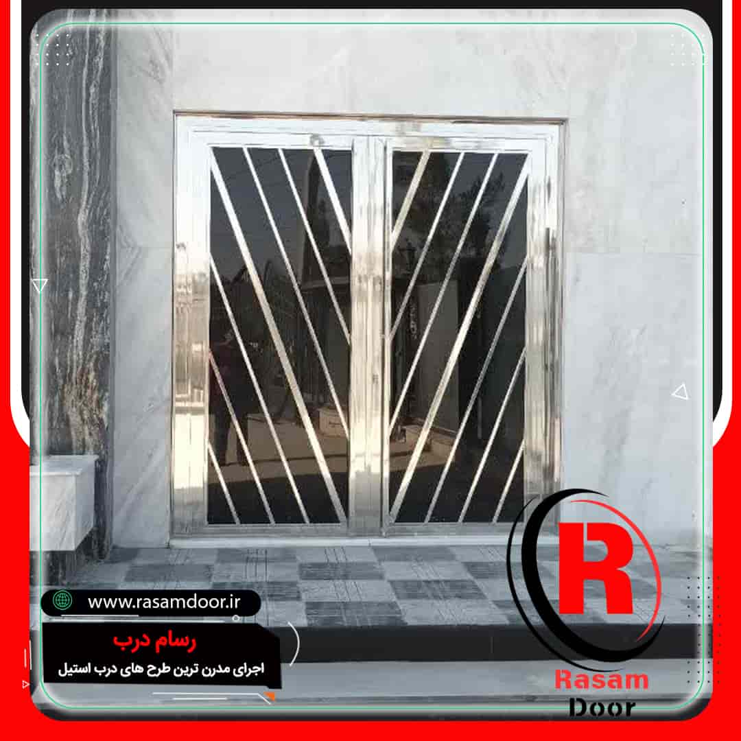 اجرای درب ورودی لابی استیل